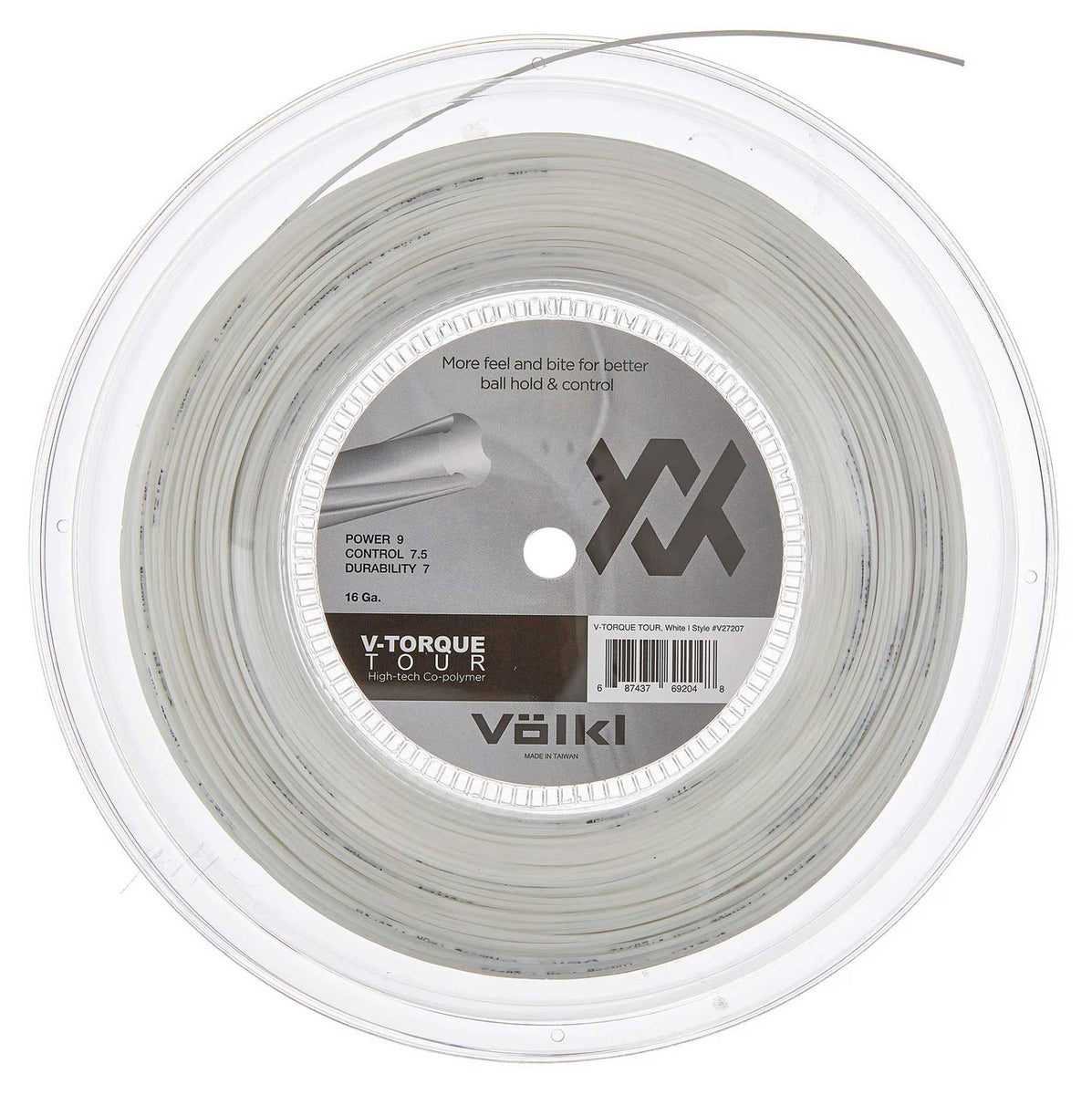 Corde De Tennis Volkl V-Torque 18G – Bobine 200 M – Vert – Jauge 1,18 Mm